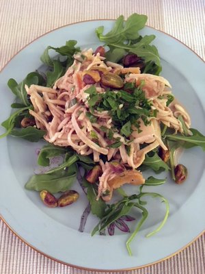 Celery root and pear salad with pistachios.  JANEEN SARLIN
