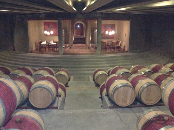 The barrel room at Montes.