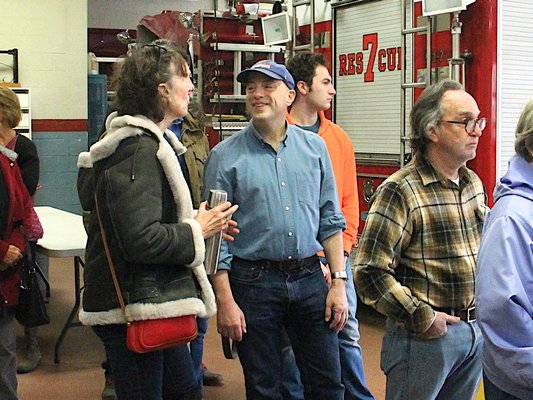 Democratic congressional candidate Perry Gershon votes at the East Hampton firehouse on Tuesday morning. KYRIL BROMLEY