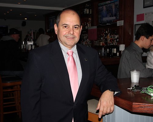 Manny Vilar at Springs Tavern on Election Night.    KYRIL BROMLEY