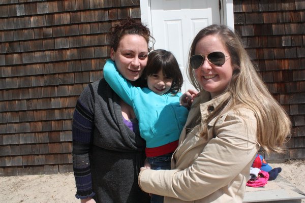 Crystal Mannoia, with daughter Danica, and teacher Happie Daniels at Head Start in Bridgehampton. BY ROHMA ABBAS