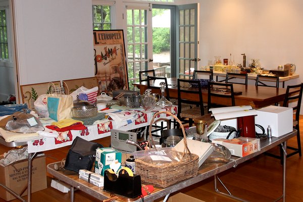 Dozens of home and kitchen items await shoppers at a White Goose estate sale in Amagansett. KYRIL BROMLEY