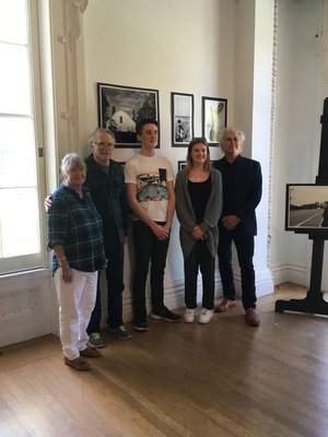 From left, Carol and Raymond Merritt of the Cygnet Foundation, Hudson Galardi-Troy, Grace Horan and Eric Fischl, an exhibition judge.