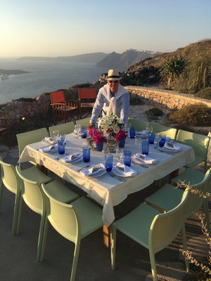 Setting the table for a Hamptonite's major birthday over looking the Caldera, the former crater of the volcano. MARSHALL WATSON
