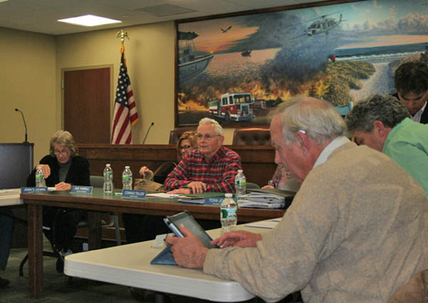 The Westhampton Beach Village Board of Trustees discuss the proposed budget.