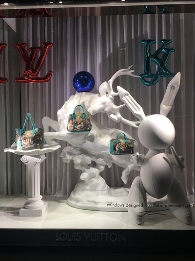 Louis Vuitton window in collaboration with Jeff Koons. MARSHALL WATSON