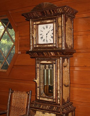 A grandfather clock inside Judith Hope's East Hampton home.  KYRIL BROMLEY