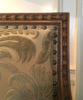 Gimp and spaced nailheads played a large role in the artful upholstering of this French chair. MARSHALL WATSON