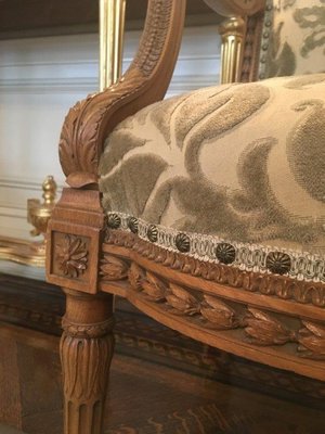 Gimp and spaced nailheads played a large role in the artful upholstering of this French chair. MARSHALL WATSON