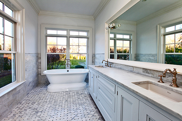 A radiant-heated bathroom in Sag Harbor. COURTESY RICH PATINA