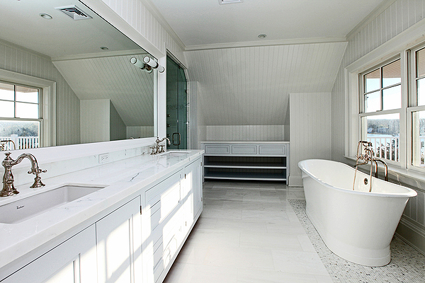 A radiant-heated bathroom in Sag Harbor. COURTESY RICH PATINA