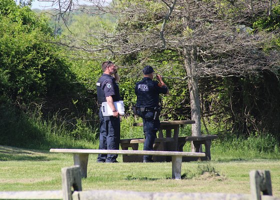 Police were on the scene at Kirk Park after what they say was a murder in Kirk Park. KYRIL BROMLEY
