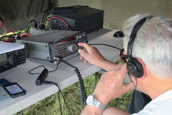 Members of the East Hampton Radio Club tested their radio communications equipment and skills at their annual emergency preparedness field day in Montauk last Saturday. Kyril Bromley