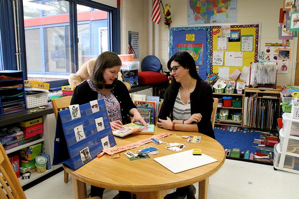 Amanda McKelvey, left, is the Special Class Primary 1 teacher at John Marshall Elementary School in East Hampton, and works with fellow teacher, Alixandra MacMahon, to educate children on the autism spectrum. KYRIL BROMLEY