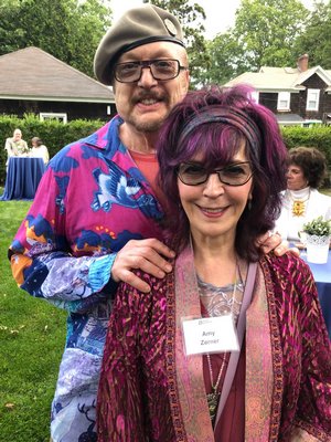 Artists Amy Zerner, and her husband, Monte Farber at the benefit on Saturday. The couple, married for 45 years, are longtime supporters of Planned Parenthood and their artwork was part of the benefit on Saturday.  CAILIN RILEY