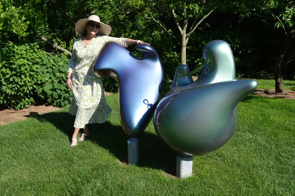 "Joan and the Peptides." sounds like a groovy band doesn't it?  Ms. Hornig is proud of her Polypeptide-themed sculpture by Mara G. Haseltine, whose work often involves nature and science. She just had a piece installed at the Univeristy of Pennsylvania breast cancer center. CHRIS ARNOLD