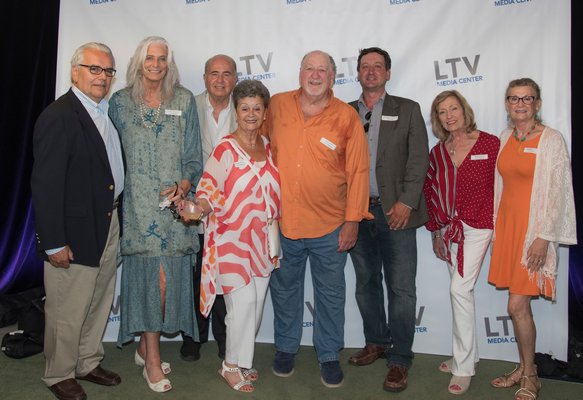 The LTV Board of Directors, Don Cirillo, Lynn Scanlon, Lew Sherwood, Diana Weir, Jon Olken, Ian Calder Piedmonte, Kathy Giamo, and Margaret Turner at Comedy Night to Benefit the LTV Media Center on Friday evening.   LISA TAMBURINI