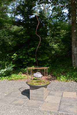"Motion Meditation Moss" by Harvey Bernstein at the "Planters On + Off the Ground VI" invitational at LongHouse Reserve in East Hampton. ALEX GOETZFRIED
