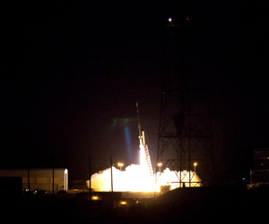 The NASA rocket launched out of Virginia that was responsible for the fire in the sky Saturday night.<br>NASA Photo
