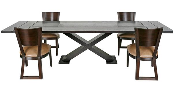 Mahogany banquet pedestal dining table by Michael Smith.