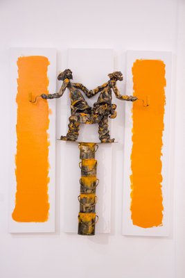 Mixed Media piece by BSM called "J'aime L'Orange." MAGGY KILROY