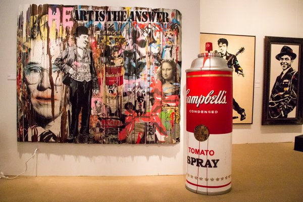 Mr. Brainwash's "Heart is the Answer" mixed media piece. MAGGY KILROY