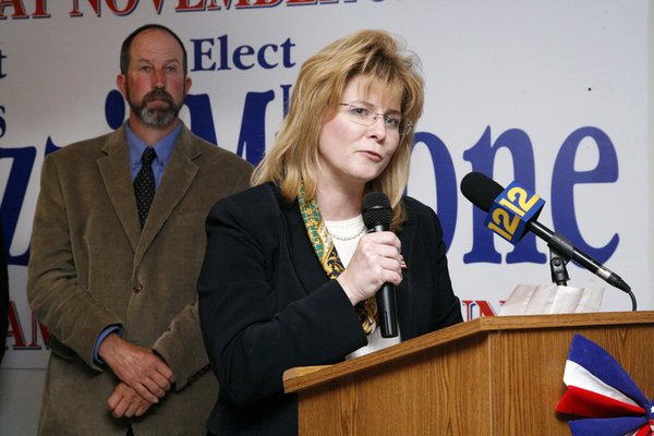 Southampton Town Supervisor Linda Kabot delivers her concession speech