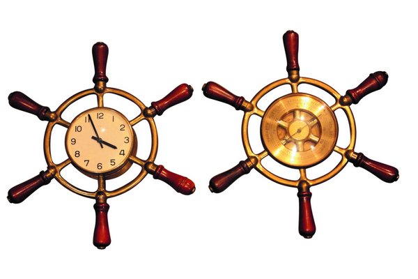 Specializing in designer pieces for the perfect bachelor pad, Mantiques Modern will bring high ticket items like this Hermes Ship's Wheel Clock and Barometer. COURTESY EAST HAMPTON HISTORICAL SOCIETY