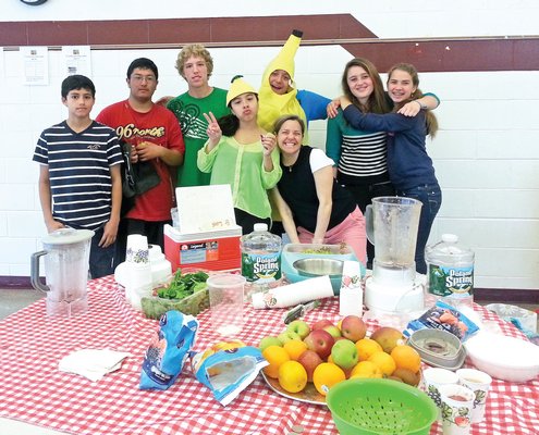 East Hampton Middle School eight-graders organized a 'smoothie day' last week to help promote healthy eating choices. By submitted