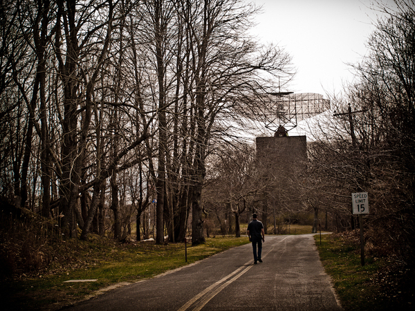 Filmmaker Christopher Garetano at Camp Hero on the set of "Montauk Chronicles." COURTESY CHRISTOPHER GARETANO