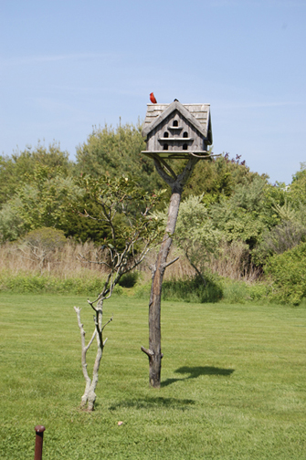 Bridgehampton craftsman Keith Barker creates the “best nest” havens for East End birds by building architecturally inspired rustic birdhouses.