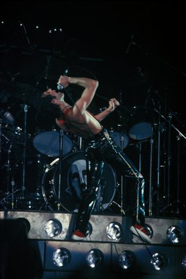 Freddie Mercury, lead singer of Queen, during the band’s concert at Madison Square Garden in November 1978.  CHIP DAYTON