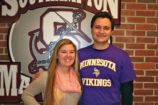 Nicole Mahoney and Sean Noonan were Lions Student of the Month and Rotary Student of the Month, respectively.