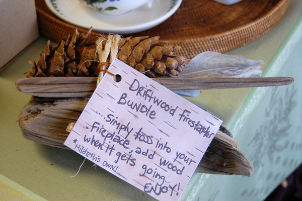Driftwood fire-starter bundles are sold at Hildreth's in Southampton.