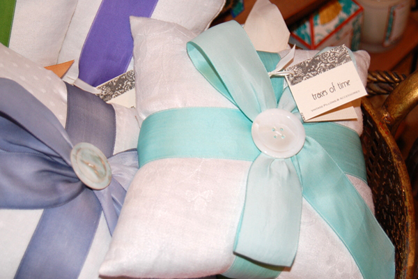 These antique linen, lavender-filled potpourri pillows are available at Simply French in Southampton.