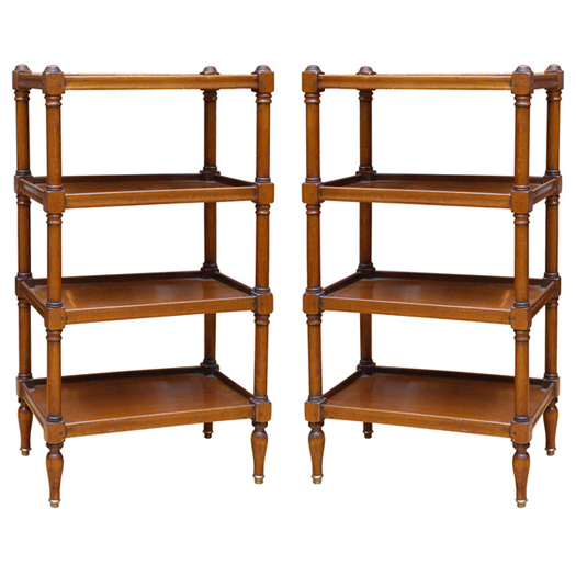 Walnut bookshelves, France, circa 1900.<br> Image courtesy Old Town Crossing