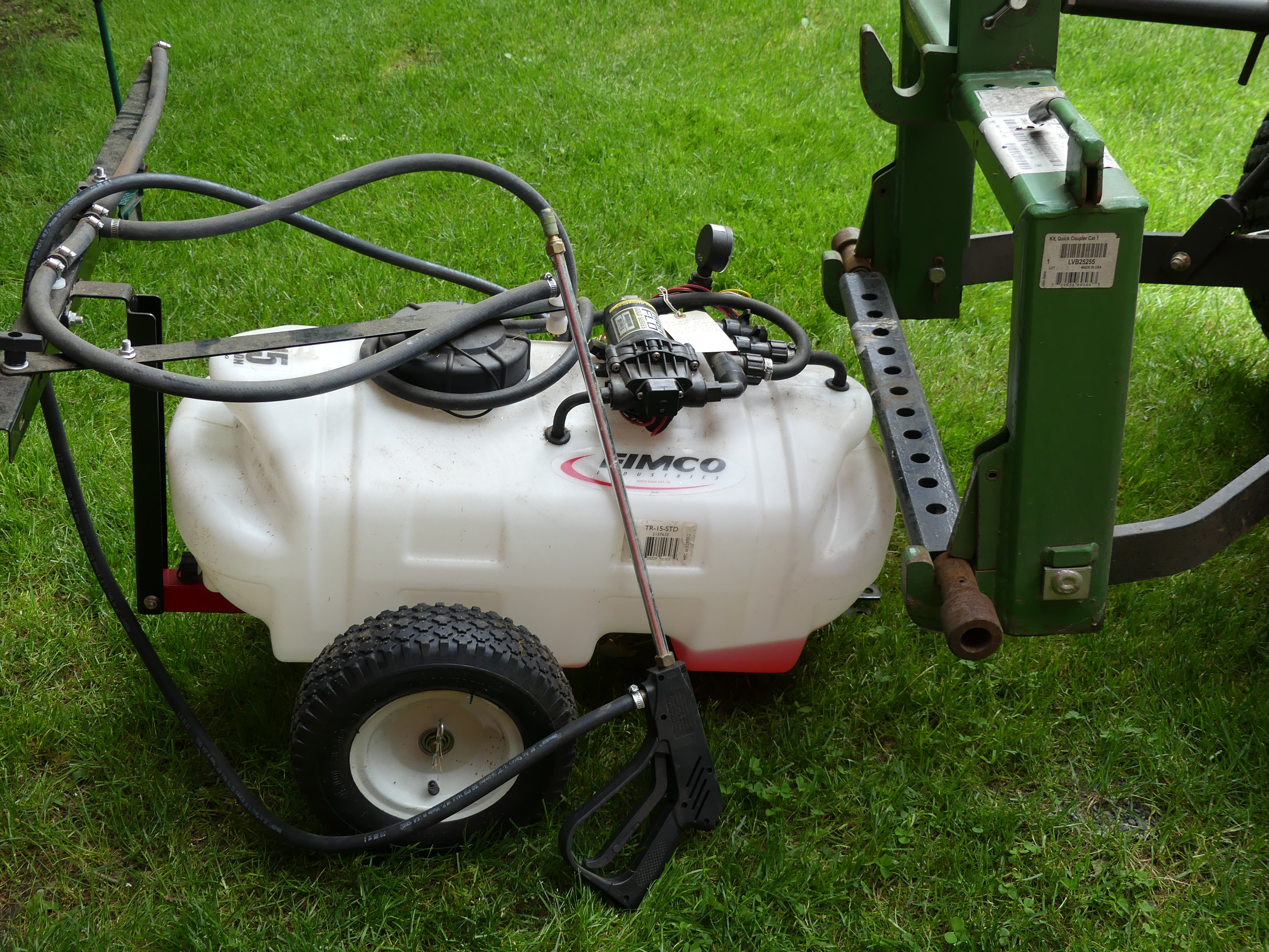 For larger properties there are electric sprayers that can be pulled by riding mowers, golf carts, tractors and ATVs. Power for the electric pump comes from the tow vehicle via an easy hook-up and spraying is done from a wand or boom. Capacities are 15 gallons and up and prices begin around $250. ANDREW MESSINGER