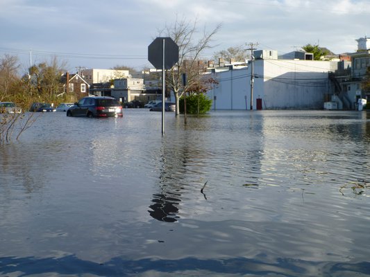 Flooding in Sag Harbor after Hurricane Sandy.