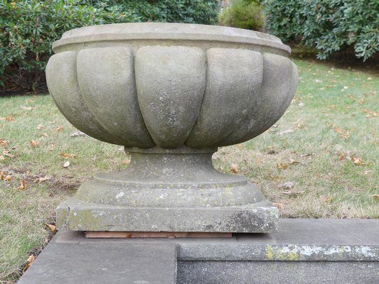 Larger outdoor planters like this concrete urn aren’t easily moved around for winter storage, so they are completely emptied, the drainage holes cleared and the bottom of the urn is shimmed to ensure there is drainage and no freezing water in the planter.  ANDREW MESSINGER