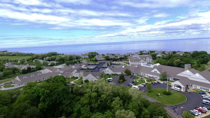 Peconic Landing's health center and assisted living neighborhoods are located to the left. COURTESY CARRIE MILLER