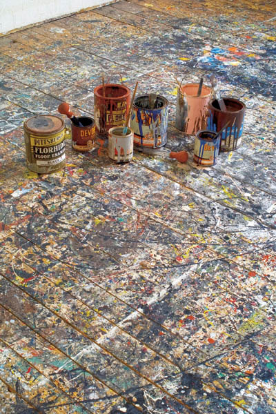 "Jackson Pollock's studio floor, 1946-52." COURTESY ARTHAMPTONS