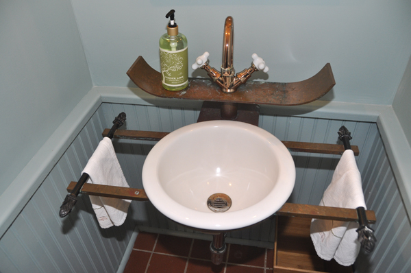A custom-made copper sink.