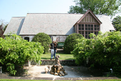 Richard Brockman and his wife, Mirra Bank, at their home, the Playhouse, on Huntting Lane in East Hampton.