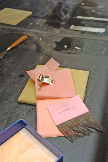 Materials used by Mary Gotovich to make her mirrors.