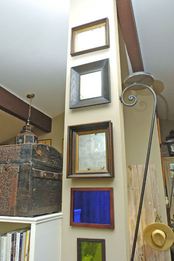 Mirrors by Mary Gotovich in her home in East Hampton.
