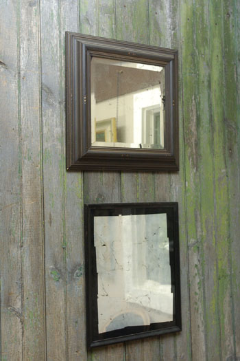 Mirrors by Mary Gotovich in her home in East Hampton.