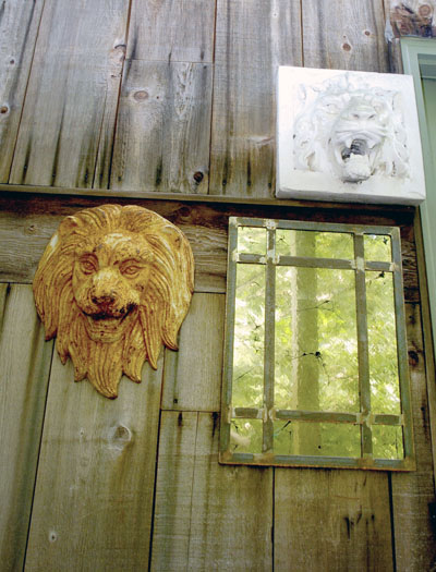 Mirrors by Mary Gotovich in her home in East Hampton.