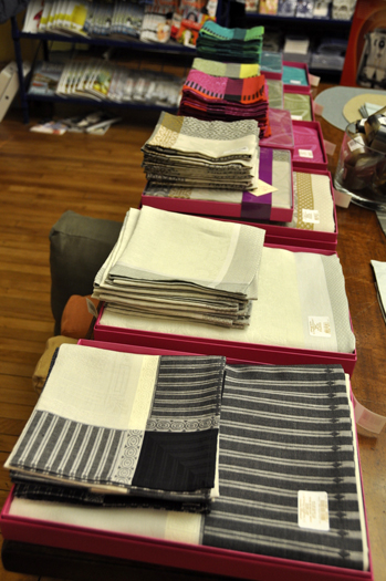 Eco-friendly linen napkins for sale at Loaves & Fishes Cookshop in Bridgehampton.