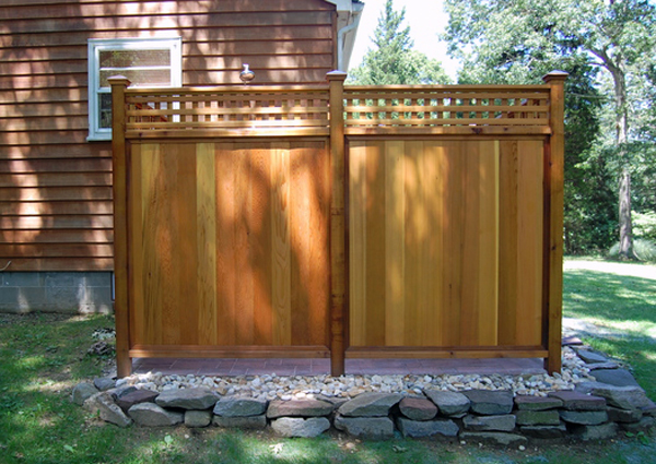 Michael Mezzacappa's outdoor shower in Springs.  Dawn Watson