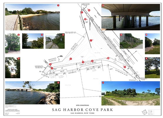 Plans for the Sag Harbor Cove Park.  COURTESY OF EDMUND HOLLANDER